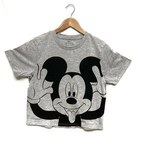 Disney Mickey Mouse Grey Crop Top